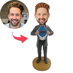 custom bobble head fun tribute someone special handcrafted desk display character superman front view