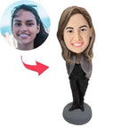 custom bobble head celebrate every smile bobblehead keepsake character female business wear front view