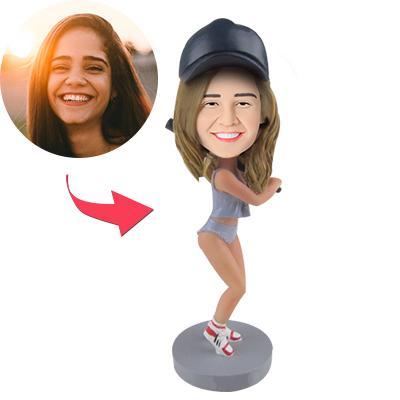 custom bobble head capture moment miniature personalized mini figure athlete baseball sexy front view
