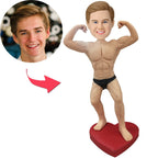 custom bobble head make memories stand tall bobblehead keepsake character body builder front view