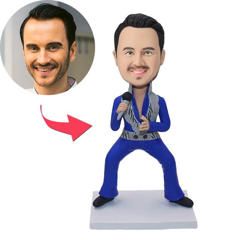 custom bobble head make memories stand tall personalized bobblehead character rock singer front view