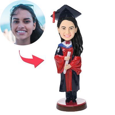 custom bobble head bring joy desk personalized mini figure character obedient girl front view