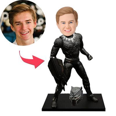 custom bobble head make memories stand tall bobblehead keepsake character black panther front view