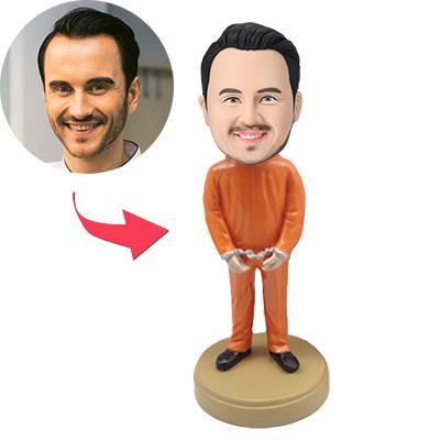 custom bobble head fun tribute someone special personalized mini figure character prisoner front view