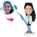 custom bobble head make memories stand tall personalized bobblehead character female dentist front view
