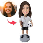 custom bobble head make memories stand tall personalized mini figure character female front view