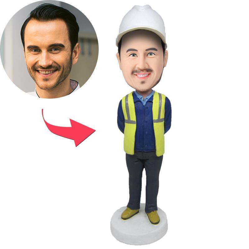 custom bobble head celebrate every smile bobblehead keepsake character construction worker bobblehead front view