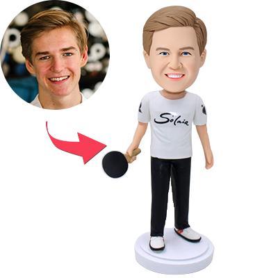 custom bobble head bring joy desk figurine character ping pang player bobblehead front view