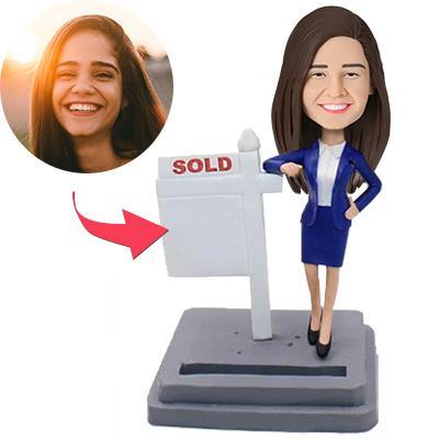 custom bobble head fun tribute someone special handcrafted desk display character best front view