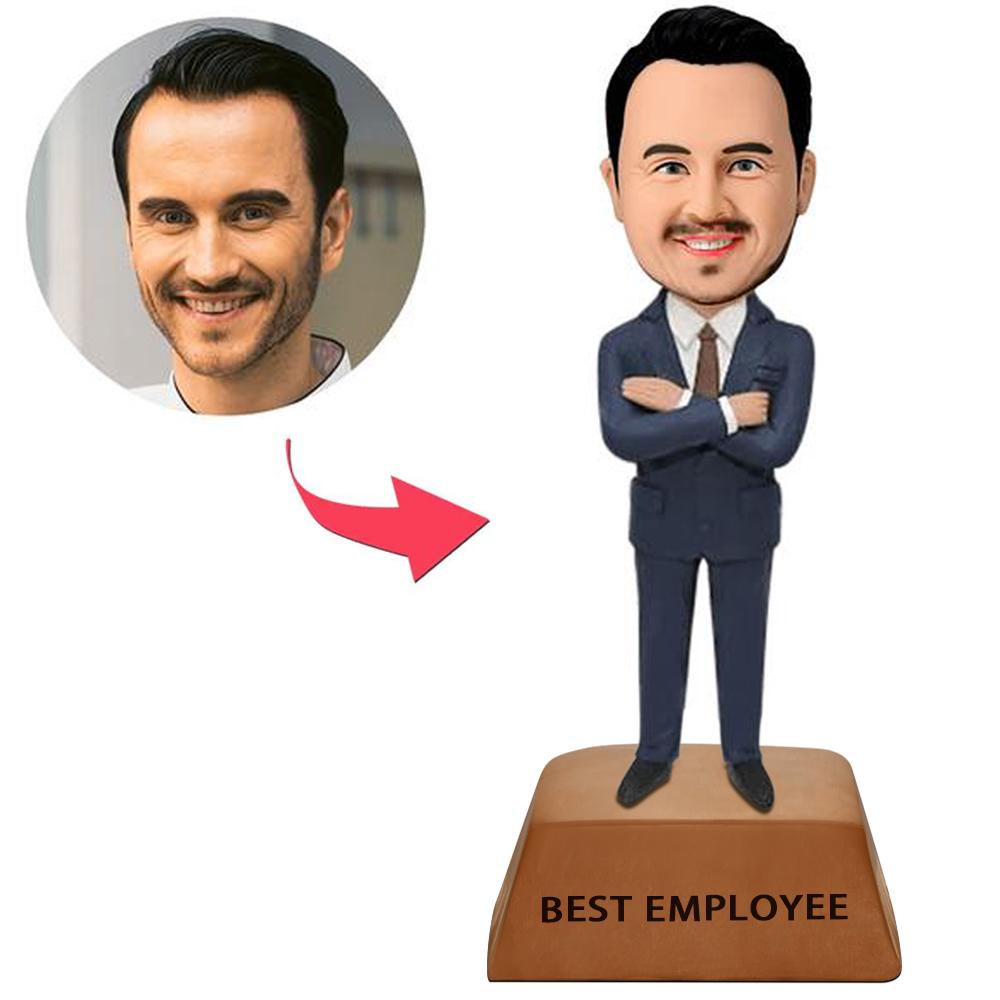 custom bobble head make memories stand tall handcrafted desk display character best front view