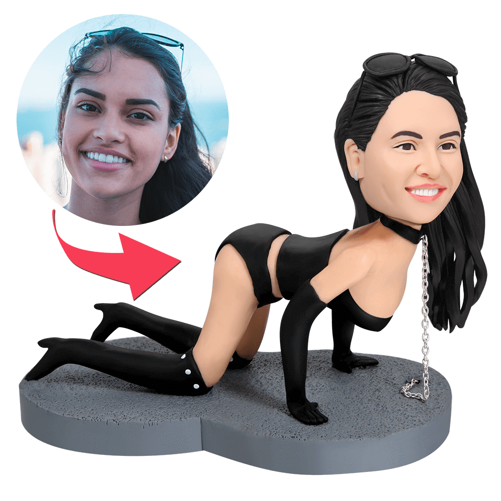custom bobble head give that nods love handcrafted desk display character sexy front view