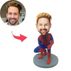 custom bobble head make memories stand tall personalized mini figure character spiderman front view