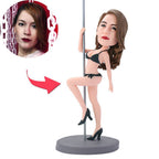 custom bobble head make memories stand tall figurine character pole dancer bobblehead front view