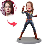 custom bobble head celebrate every smile personalized mini figure character captain marvel front view