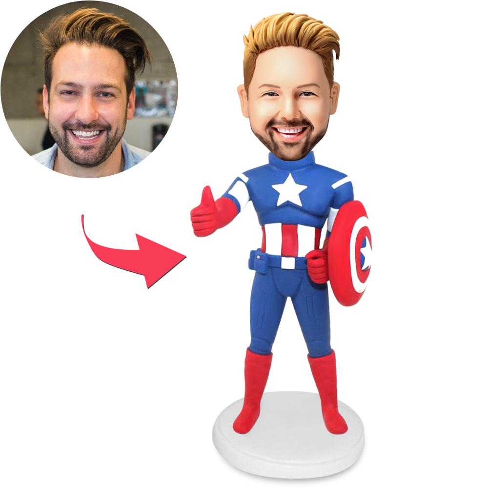 custom bobble head keepsake full character figurine character best captain america popular front view