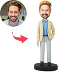 custom bobble head turn personality into art handcrafted desk display character businessman front view