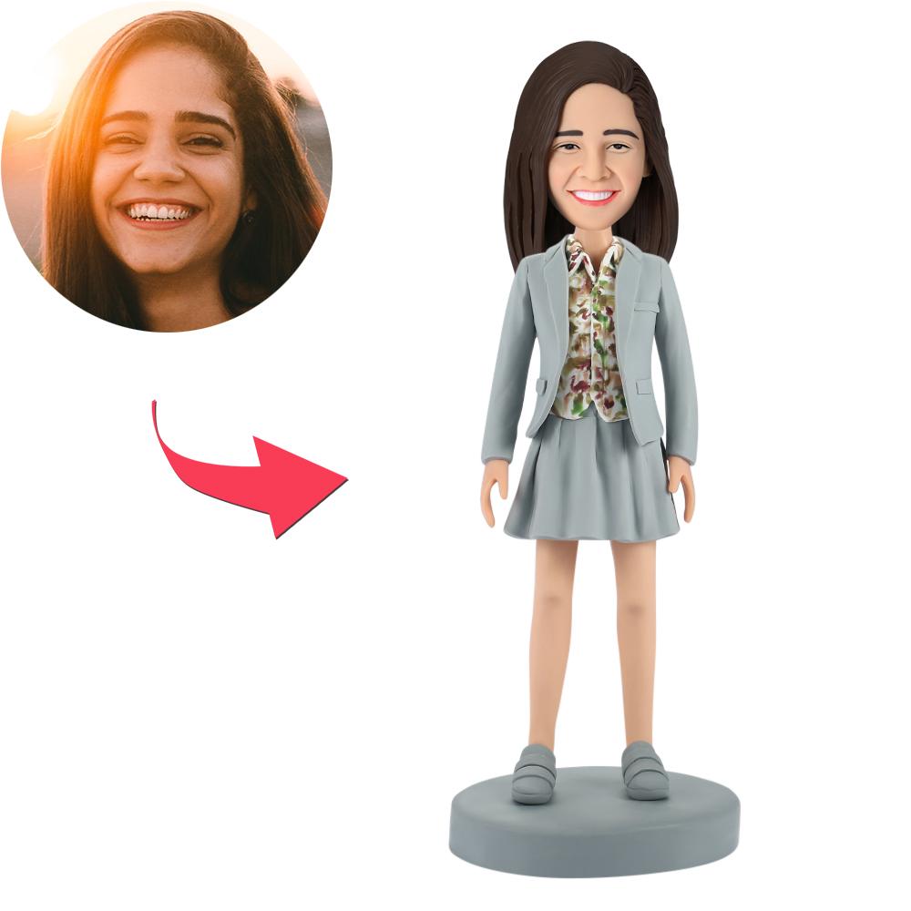 custom bobble head give that nods love personalized bobblehead character pubg female front view
