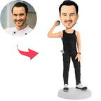 custom bobble head fun tribute someone special personalized bobblehead character man holding front view