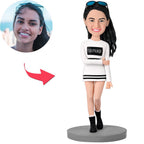 custom bobble head fun tribute someone special bobblehead keepsake character modern woman front view