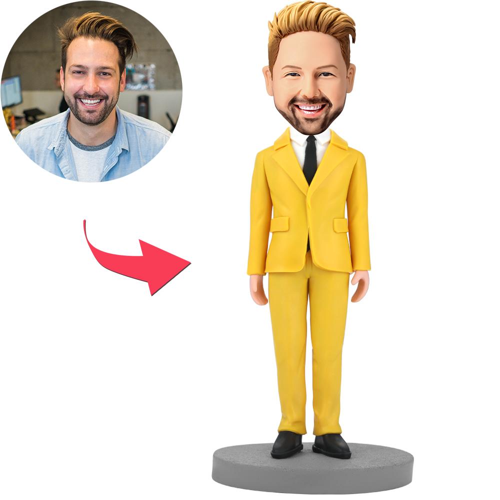 custom bobble head bring joy desk personalized mini figure business man modern front view