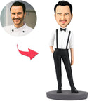 custom bobble head celebrate every smile handcrafted desk display character handsome man front view