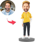 custom bobble head celebrate every smile handcrafted desk display character fashion man front view