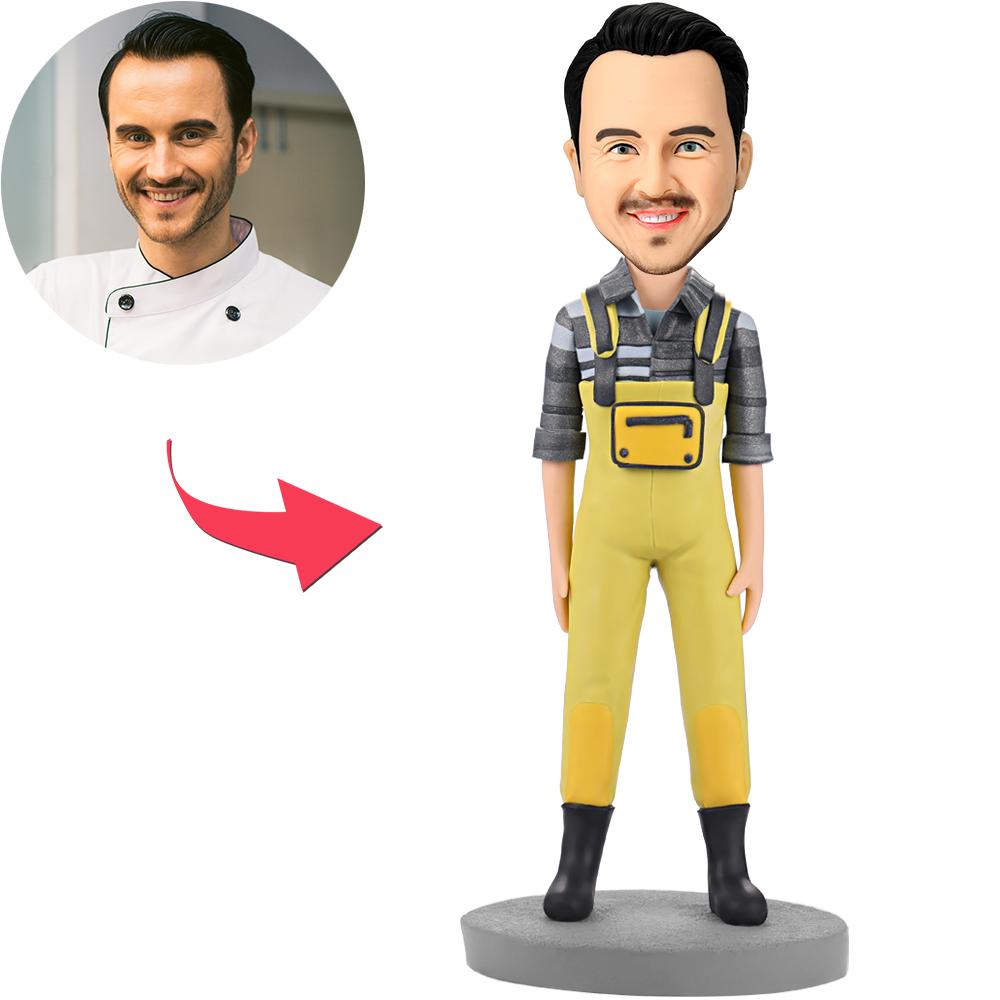 custom bobble head keepsake full character personalized bobblehead character fashion man yellow front view