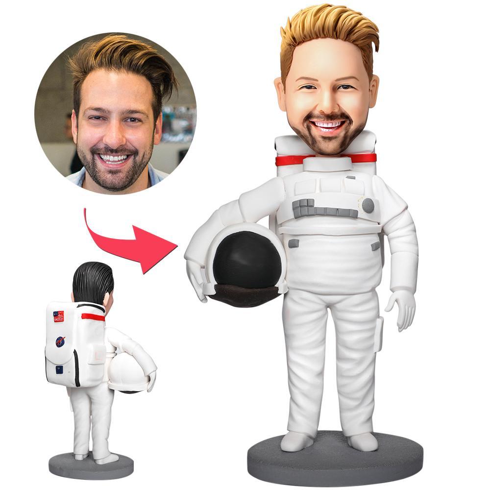 custom bobble head keepsake full character personalized mini figure character astronaut bobblehead front view