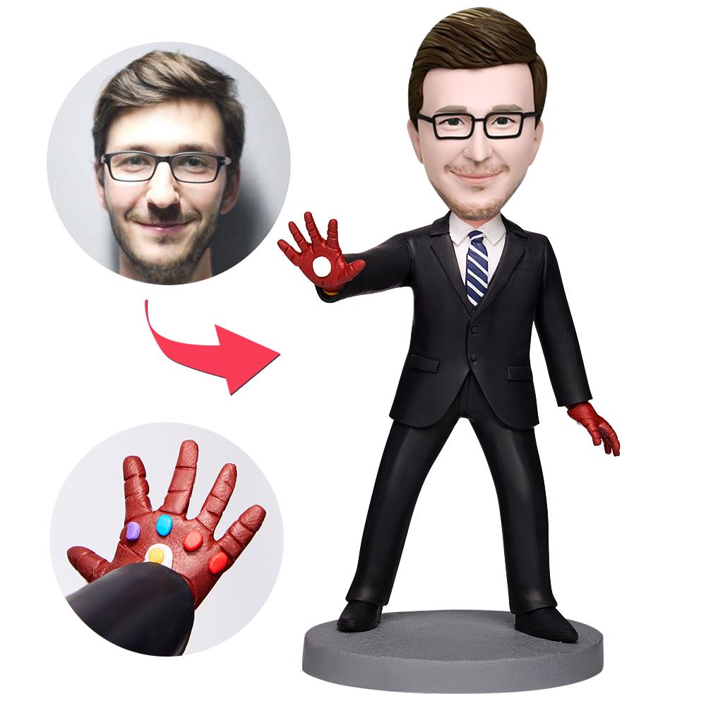 custom bobble head turn personality into art personalized bobblehead business man iron front view