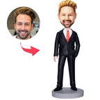 custom bobble head keepsake full character handcrafted desk display business man business front view