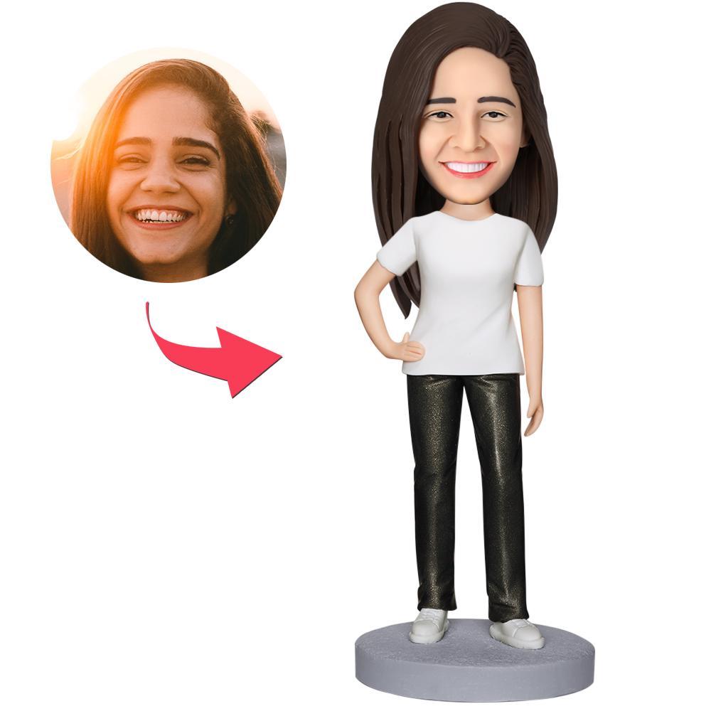 custom bobble head make memories stand tall bobblehead keepsake character casual wear front view