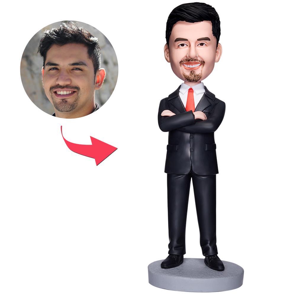 custom bobble head make memories stand tall personalized bobblehead business man business front view