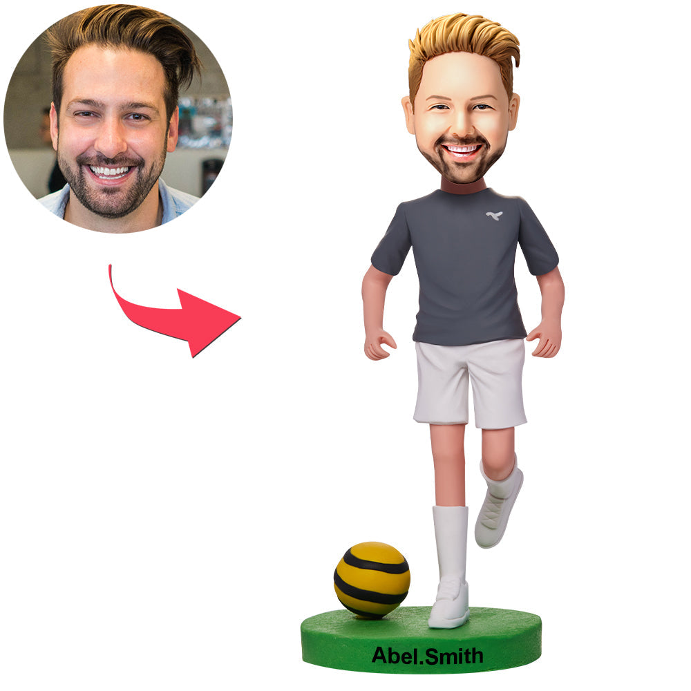 custom bobble head bring joy desk figurine athlete football player bobbleheads engraved front view