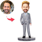 custom bobble head turn personality into art handcrafted desk display business man front view