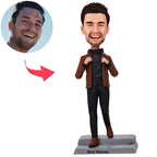 custom bobble head turn personality into art personalized bobblehead character casual man front view