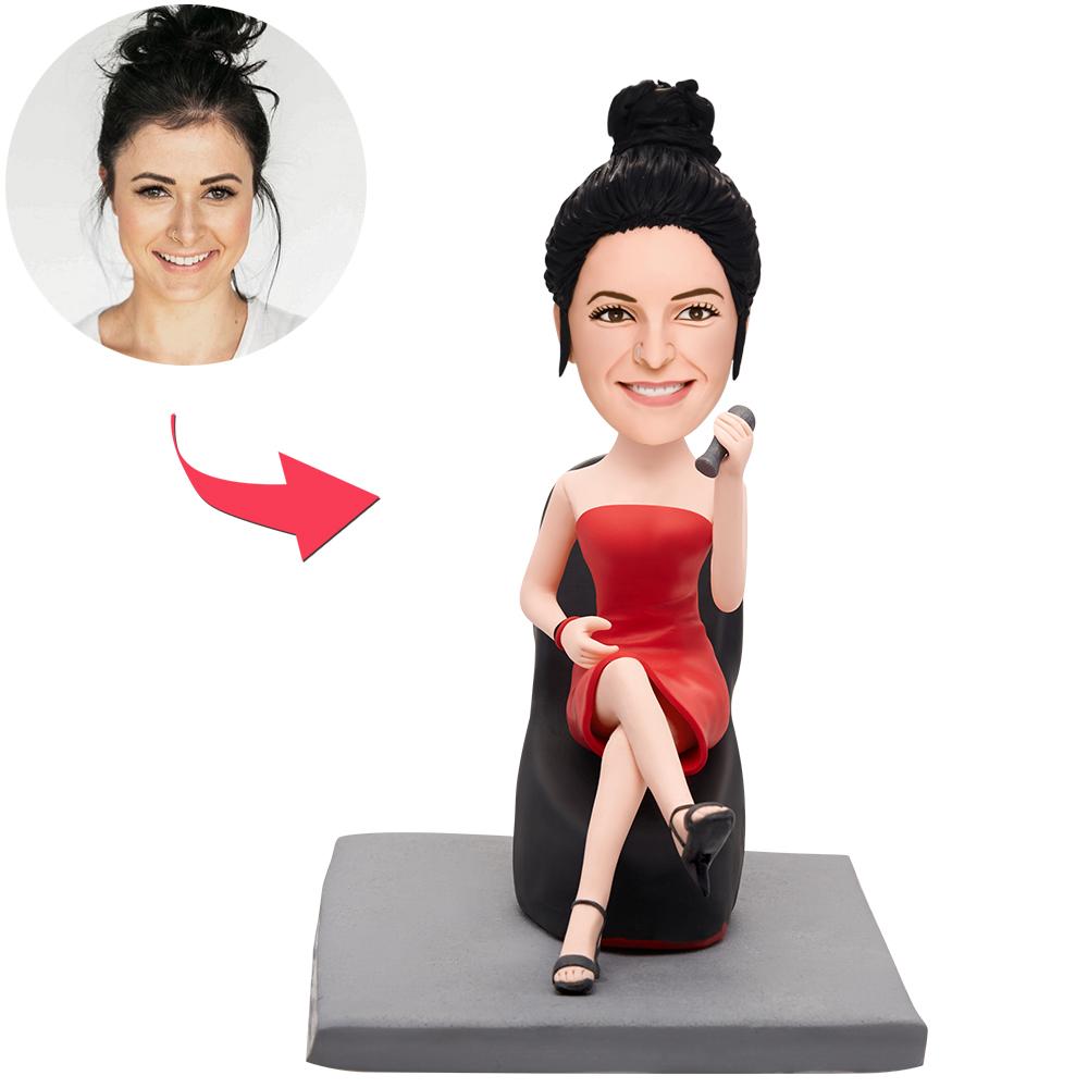 custom bobble head fun tribute someone special handcrafted desk display character high front view
