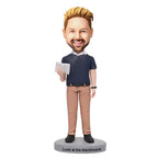 Custom Male Teacher Bobbleheads With Engraved Text
