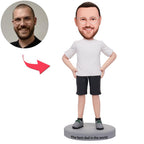 custom bobble head make memories stand tall personalized bobblehead character men casual front view