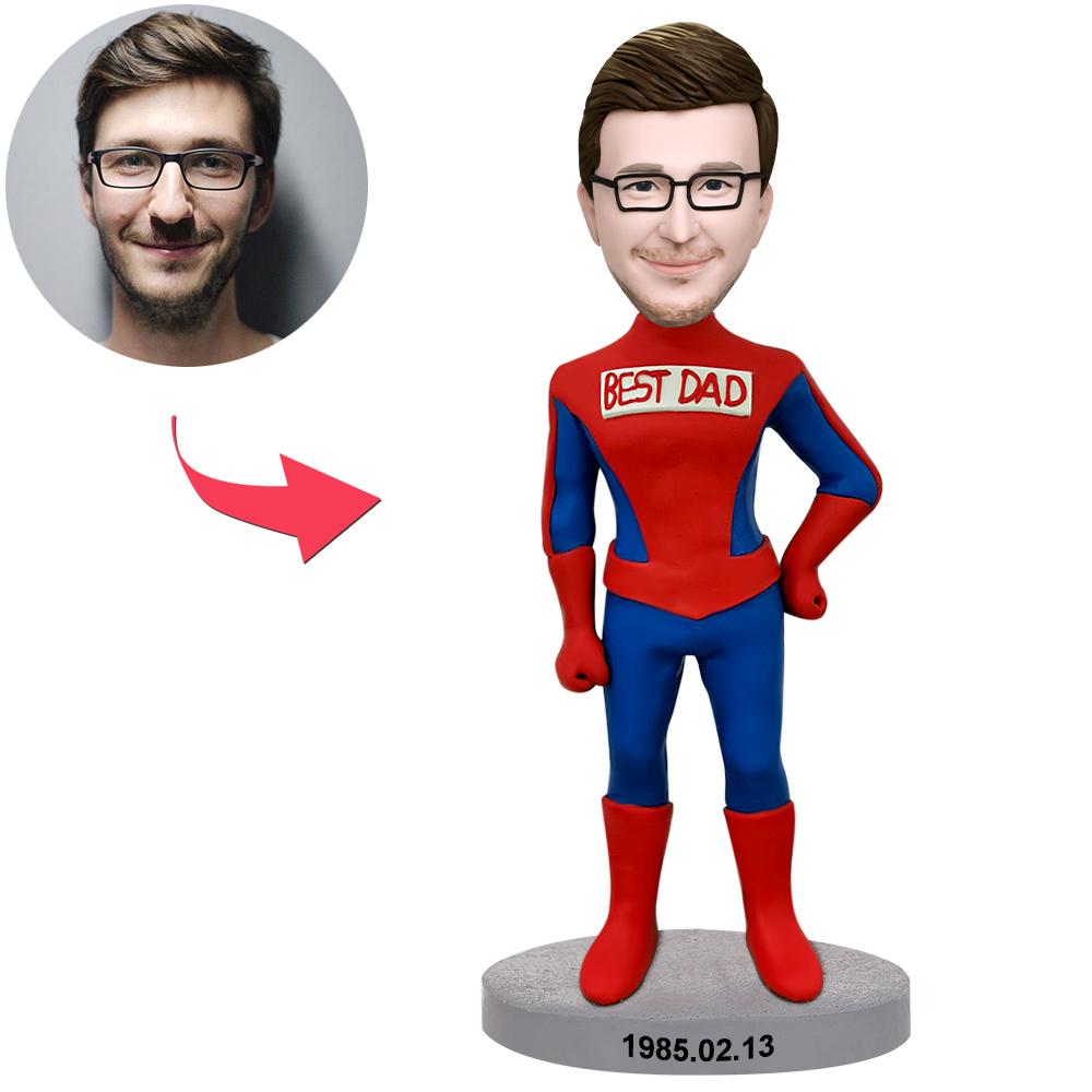 custom bobble head capture moment miniature personalized mini figure family keepsake spider front view