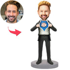 custom bobble head keepsake full character figurine family keepsake super dad dad front view