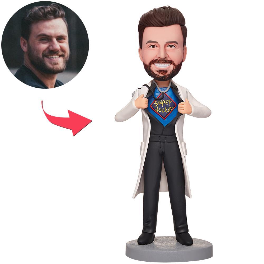 custom bobble head capture moment miniature personalized bobblehead doctor male doctor bobbleheads front view
