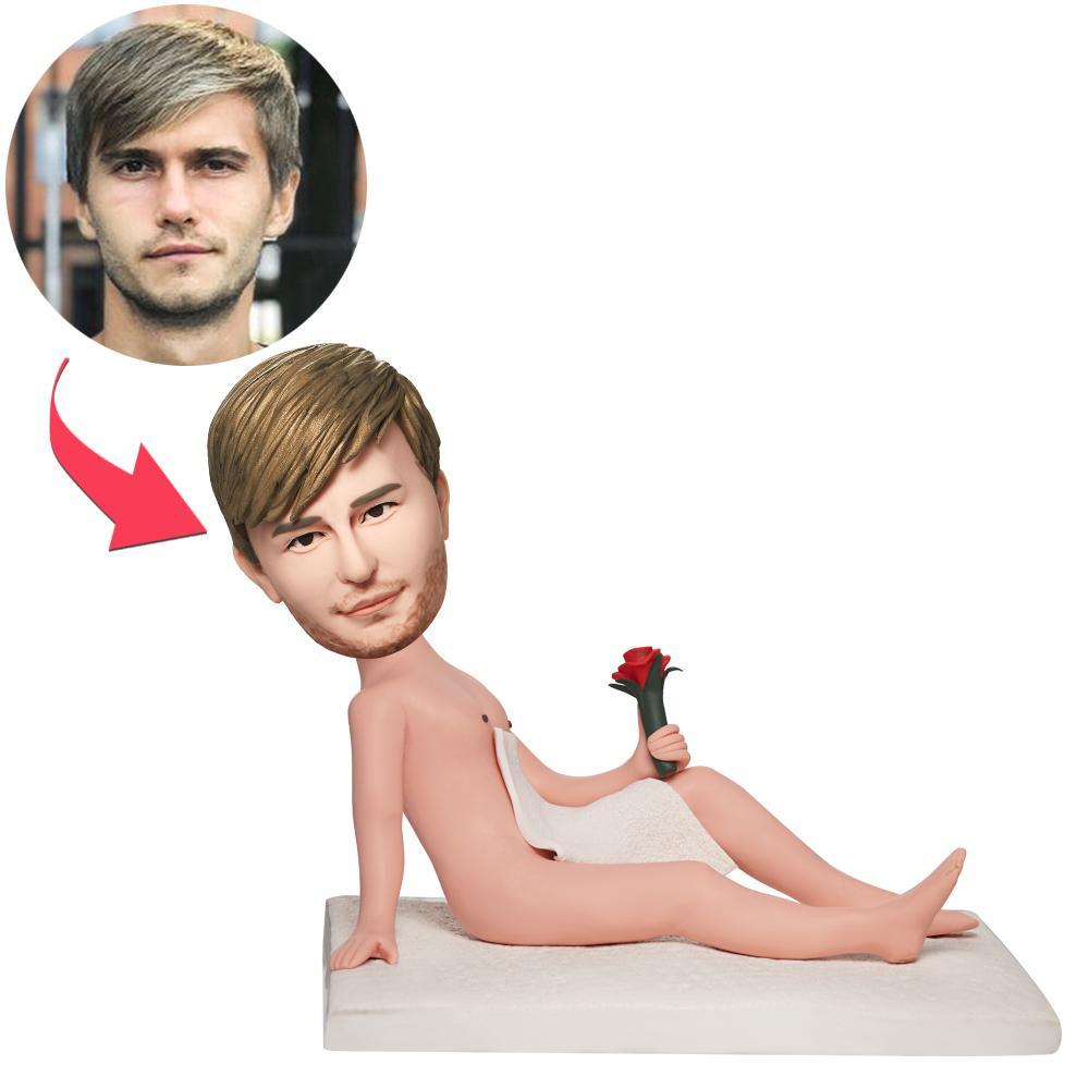 custom bobble head celebrate every smile handcrafted desk display character naked man front view