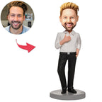 custom bobble head give that nods love personalized bobblehead character business male front view