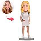 personalized female nurse bobblehead custom engraved keepsake