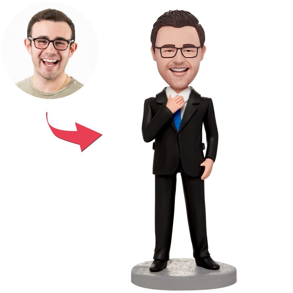 custom bobble head fun tribute someone special personalized mini figure business man front view