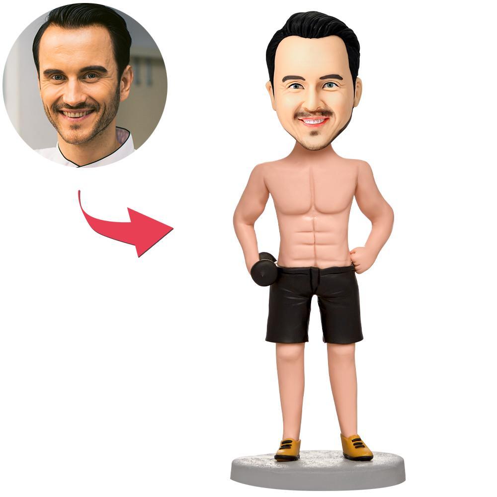 custom bobble head give that nods love personalized bobblehead character fitness man front view