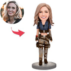 custom bobble head make memories stand tall bobblehead keepsake character holding gun front view