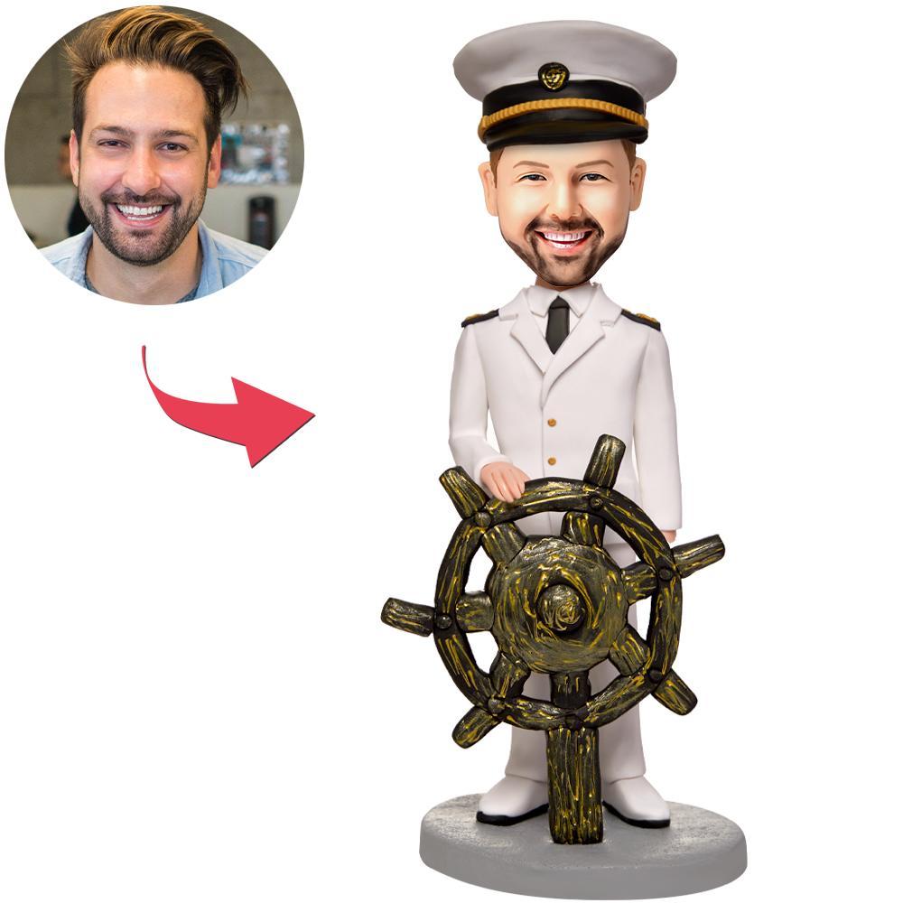 custom bobble head bring joy desk personalized mini figure character captain his front view
