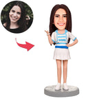 custom bobble head fun tribute someone special bobblehead keepsake character fashion girl front view