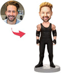 custom bobble head fun tribute someone special figurine character muscular man tattoos front view